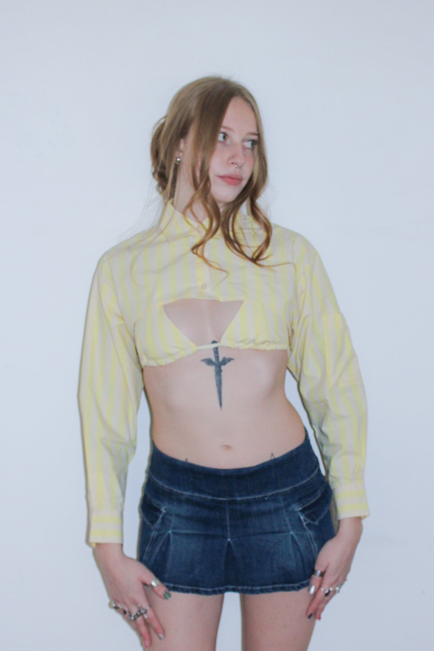 Yellow Stripped Two Piece Set